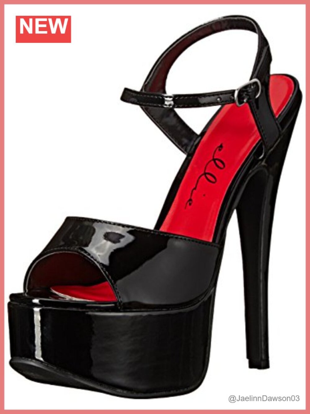 Women's Faux Patent Leather Platform Stiletto Heeled Sandals Ankle Strap